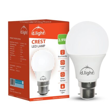d.light 3W LED Bulb Color for Home & Office |B22 LED Bulb Base | High Voltage Protection |Eco Friendly Energy Efficient